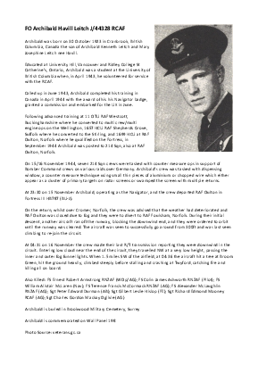 A preview of a PDF biography for Leitch, Archibald Havill